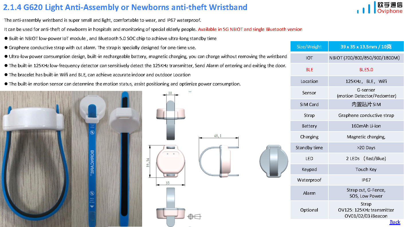 G620 Light Anti-Assembly or Newborns anti-theft Wristband (图1)